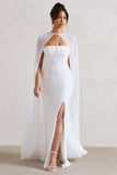Mythical White Chiffon Floor-Length Cape