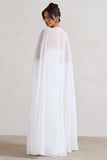 Mythical White Chiffon Floor-Length Cape