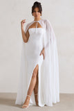 Mythical White Chiffon Floor-Length Cape