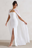 Mythical White Chiffon Floor-Length Cape