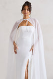 Mythical White Chiffon Floor-Length Cape