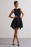 Scout Black Sleeveless Draped Hem Mini Dress