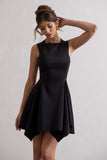 Scout Black Sleeveless Draped Hem Mini Dress