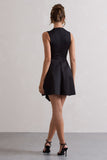 Scout Black Sleeveless Draped Hem Mini Dress