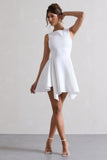 Scout White Sleeveless Draped Hem Mini Dress