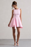 Scout Pink Sleeveless Draped Hem Mini Dress