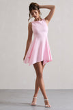 Scout Pink Sleeveless Draped Hem Mini Dress