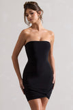 Jamie Black Strapless Mini Dress With Knot Skirt