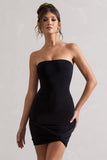 Jamie Black Strapless Mini Dress With Knot Skirt