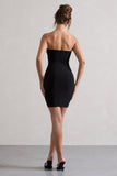 Jamie Black Strapless Mini Dress With Knot Skirt