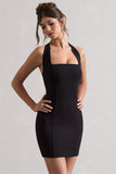 Soul Black Bodycon Halter-Neck Mini Dress