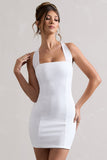 Soul White Bodycon Halter-Neck Mini Dress