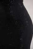 Costella Black Embellished Strappy Cowl-Neck Maxi Dress