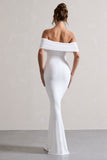Kiana White Bardot Maxi Dress