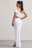 Milos White One-Shoulder Cut-Out Maxi Dress With Split