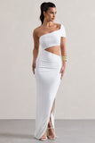 Milos White One-Shoulder Cut-Out Maxi Dress With Split