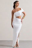 Milos White One-Shoulder Cut-Out Maxi Dress With Split