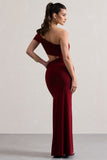 Milos Berry One-Shoulder Cut-Out Maxi Dress With Split