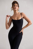 Kat Black Strappy Skinny-Leg Unitard