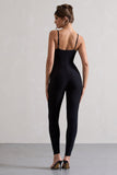 Kat Black Strappy Skinny-Leg Unitard
