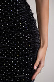 In A Daze Black Bodycon Embellished Strapless Midi Dress