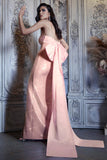 To You Pink Sequin Bandeau Split Maxi Dress With Oversized Bow