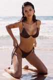 Shining Moment Bronze Metallic Beaded String Bikini Bottoms