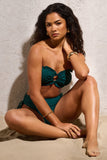 Wanderlust Bottle Green Textured Ring Bandeau Bikini Top
