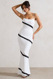 Elizabeth White & Black Strappy Lace-Trimmed Maxi Dress