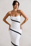 Elizabeth White & Black Strappy Lace-Trimmed Maxi Dress
