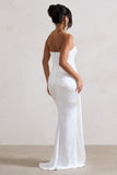 Valencia Cream Lace Corset Maxi Dress With Detachable Skirt