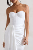 Valencia Cream Lace Corset Maxi Dress With Detachable Skirt