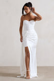 Valencia Cream Lace Corset Maxi Dress With Detachable Skirt