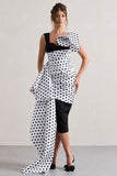 Unattainable Black Polka Dot Wrap Midi Dress Volume Drape