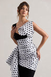 Unattainable Black Polka Dot Wrap Midi Dress Volume Drape