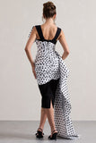 Unattainable Black Polka Dot Wrap Midi Dress Volume Drape