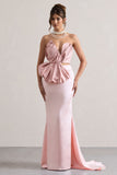Couture Pink Satin Maxi Skirt