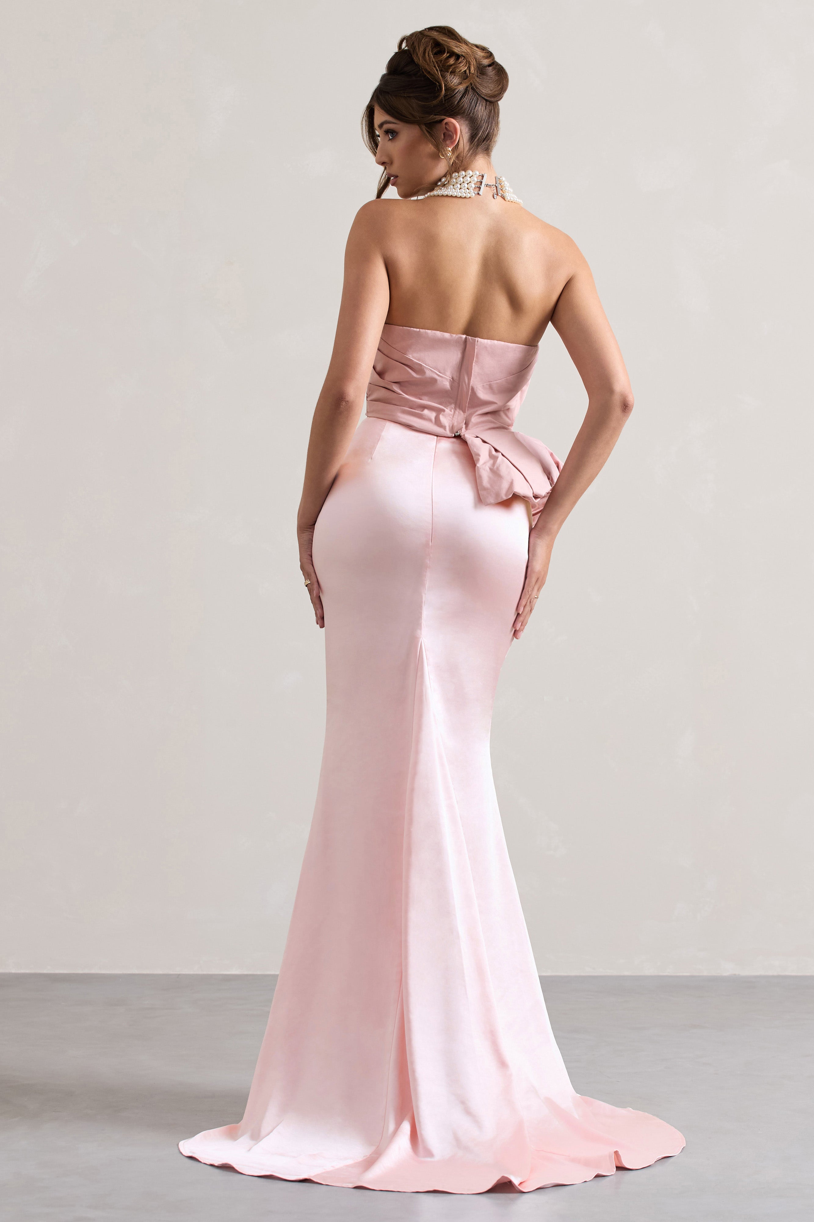 Couture Pink Satin Maxi Skirt