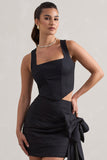 Think Again Navy Pinstripe Structured Corset Top