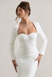 London Cream Sweetheart Maxi Dress With Volume Hem