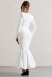 London Cream Sweetheart Maxi Dress With Volume Hem