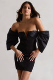 Short & Sweet Black Bardot Bodycon Mini Dress