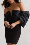 Short & Sweet Black Bardot Bodycon Mini Dress