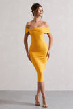 Keely Mango Bodycon Twisted Bardot Midi Dress