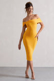 Keely Mango Bodycon Twisted Bardot Midi Dress