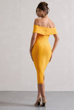Keely Mango Bodycon Twisted Bardot Midi Dress