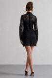 Gossip Black Lace High-Neck Mini Dress