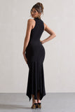 Brionna Black High-Neck Twist Maxi Dress
