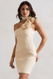 The Social Lemon Mini Dress With Ruffled Choker