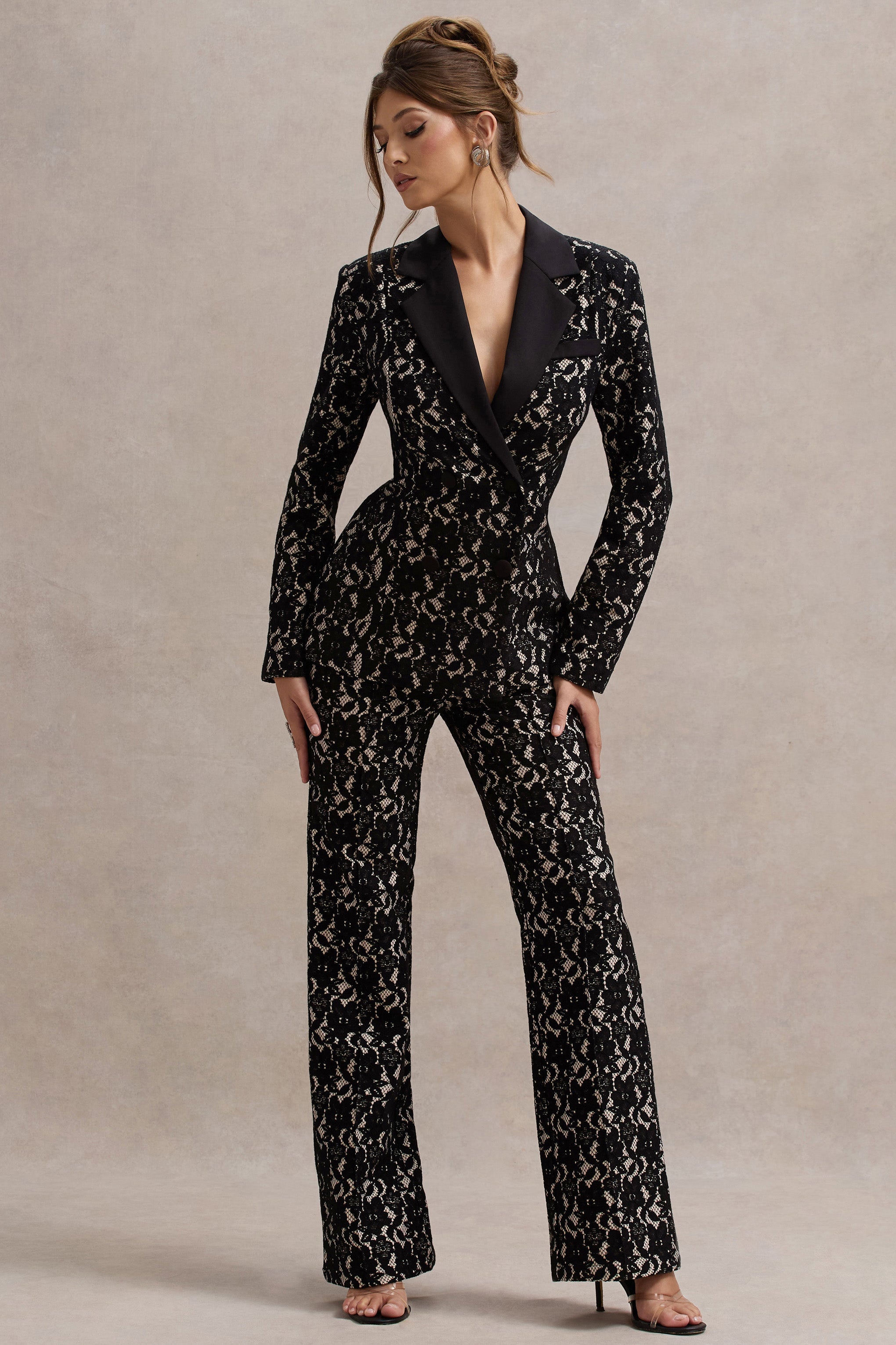 Kennedy Black Lace Tailored Blazer